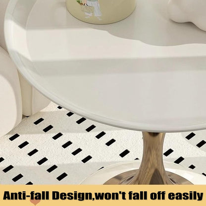 ZS - Modern Luxury Round Oval Base Metal Coffee Table