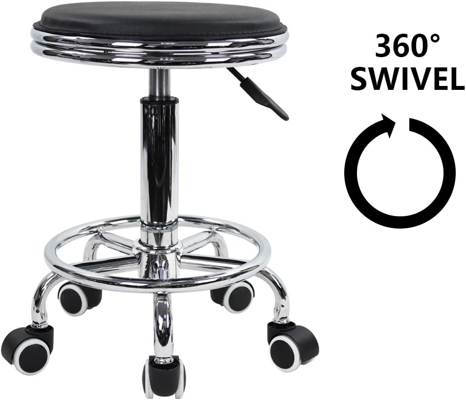 ZS - Round Rolling Stool with Foot Rest