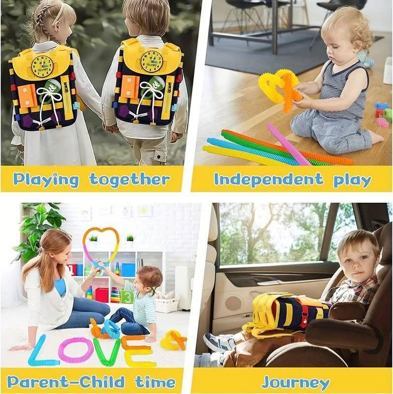ZS - School-Friendly Busy Toddler Backpack Learning Activities school bag