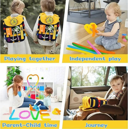 ZS - School-Friendly Busy Toddler Backpack Learning Activities school bag