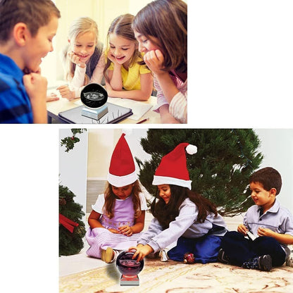 ZS - 8cm 3D Crystal Ball with Colour Changing Light Up Base