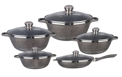 ZS - 12 Pieces Aluminum Granite Coating Non-Stick Cookware Set