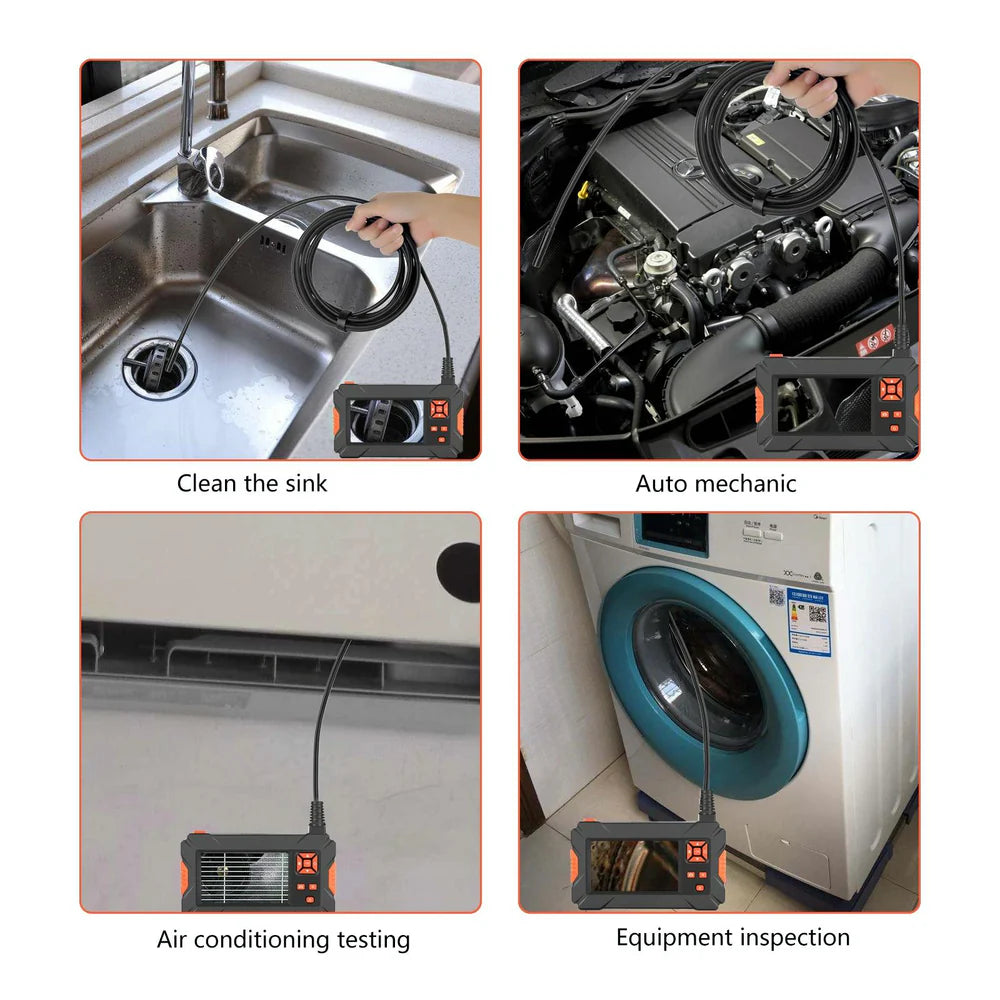 ZS - Multi-Purpose 8mm IP67 Waterproof 4.3 inch HD Portable Endoscope-Borescope Snake Tube Industrial Endoscope