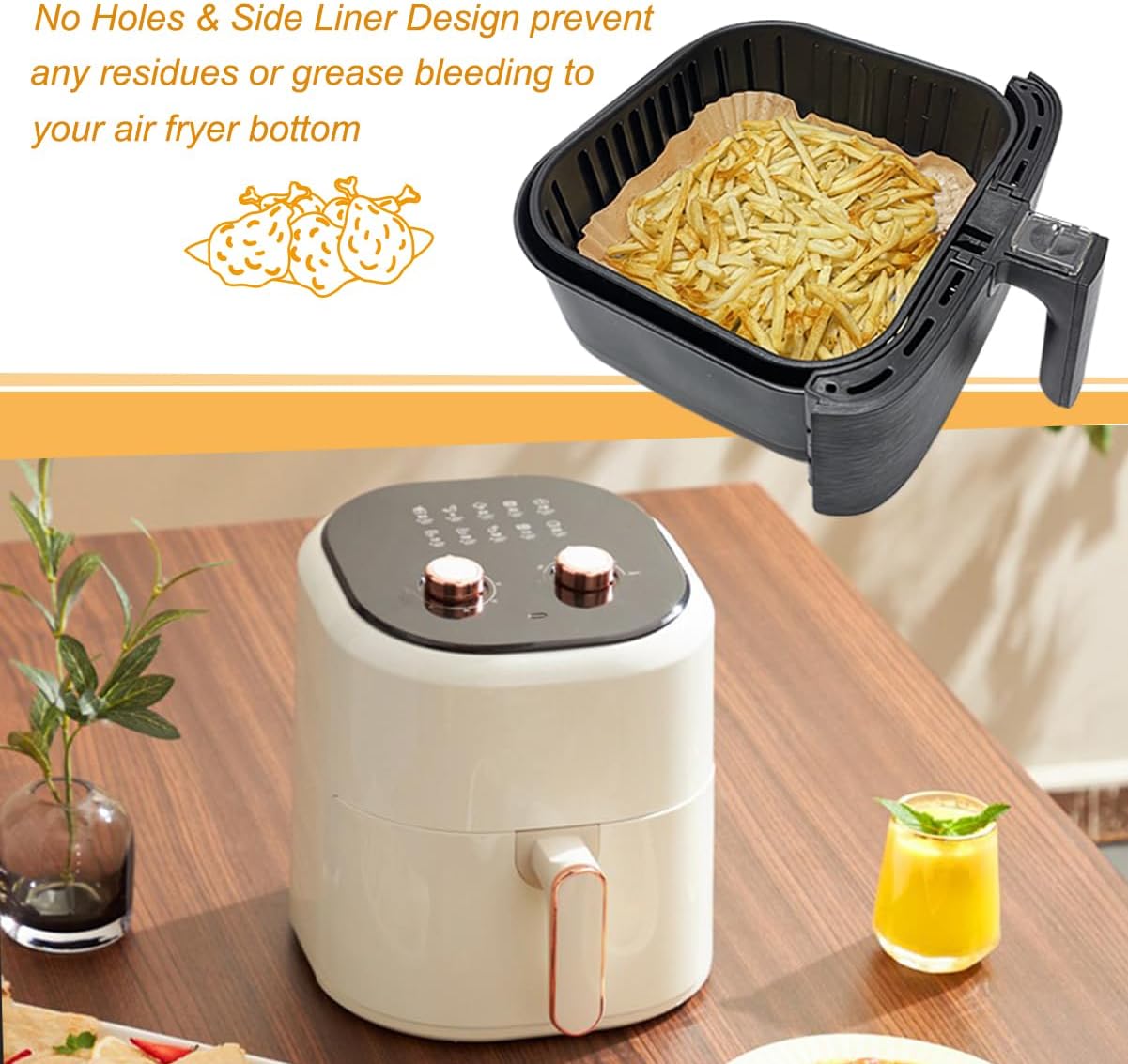 ZS - Air Fryer Parchment Paper Liner, 50PCS Square Liners