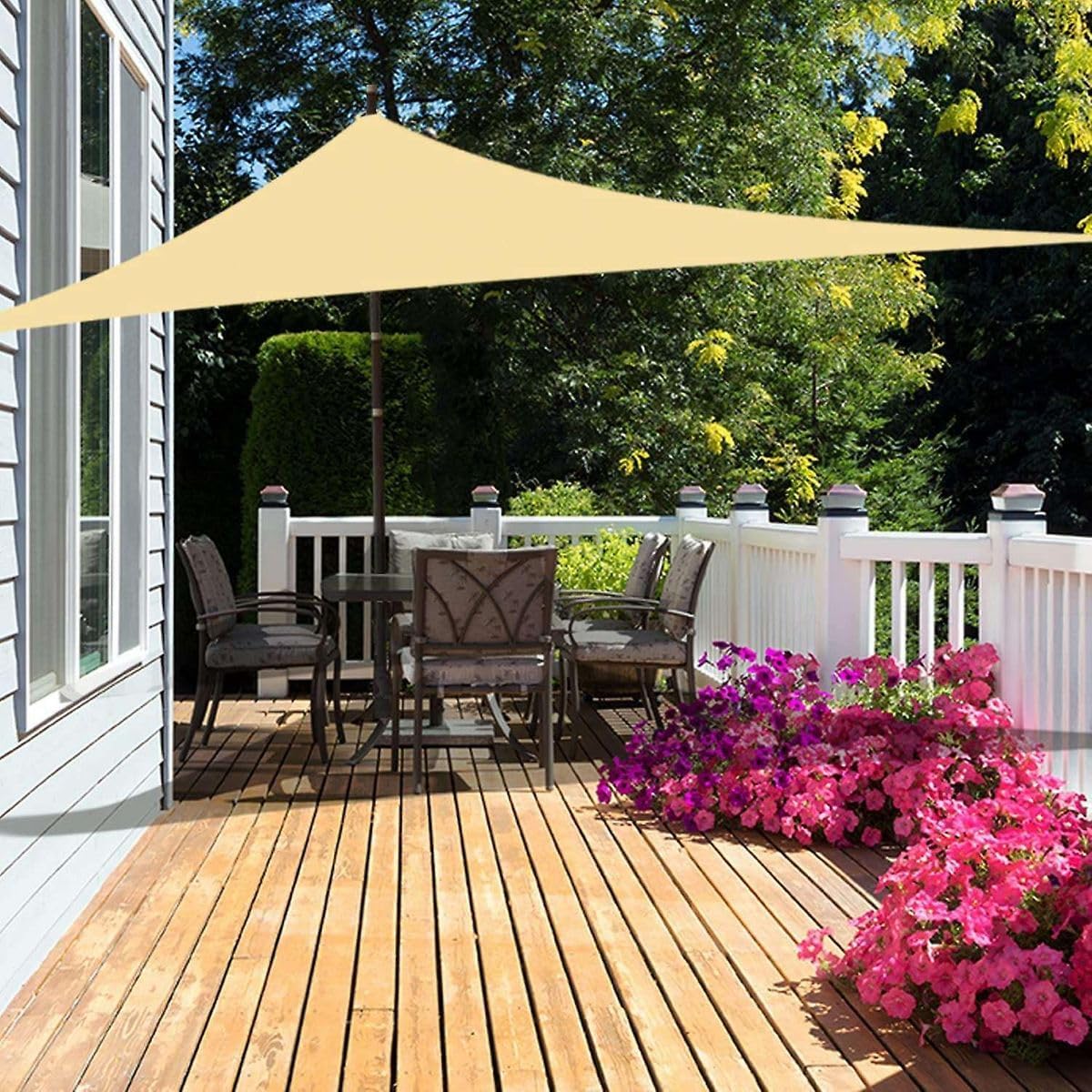 ZS - Sun shade Sail Net 3.5x3.5x3.5m, easy to install, UV protection