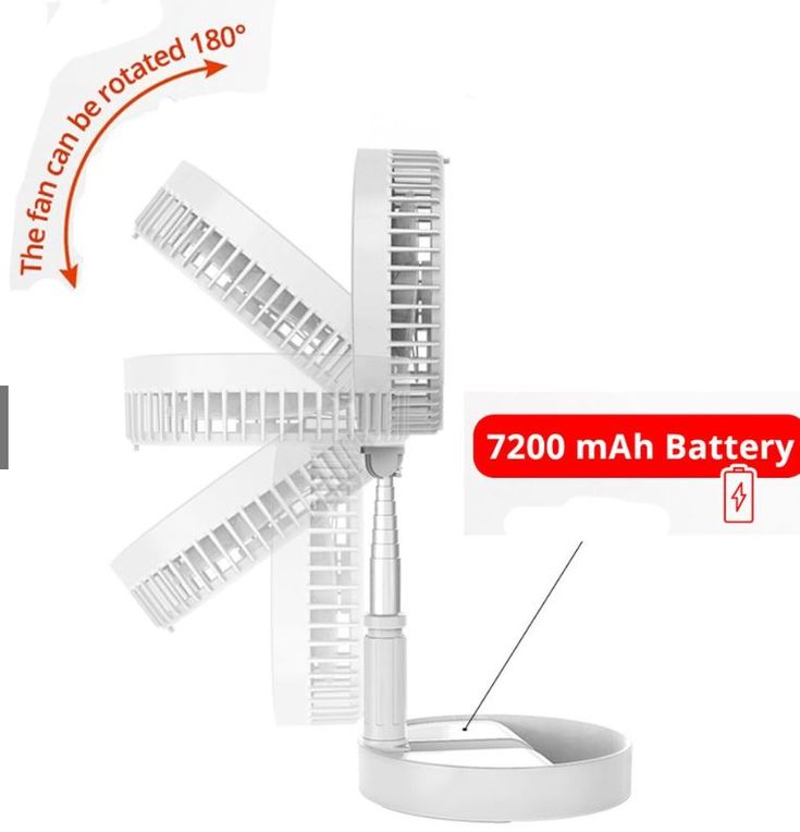 ZS - Rechargeable Portable Telescopic Hydrating Retractable Floor/Desk Fan