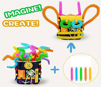 ZS - School-Friendly Busy Toddler Backpack Learning Activities school bag