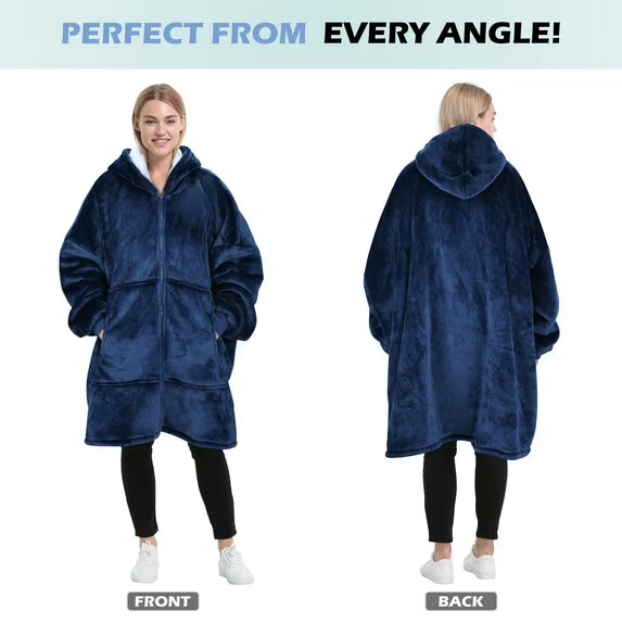 ZS - Oversized Huggle Hoodie Blanket with Zipper