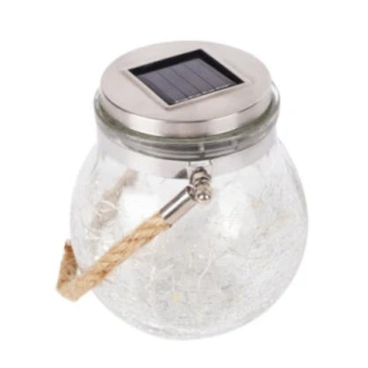 ZS Solar Lamp Crack Jar Glass on white background