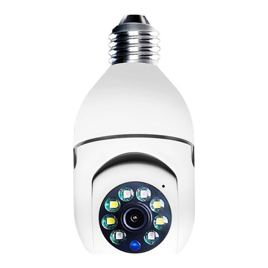 ZS 360 degree panoramic WiFi bulb security camera on white background