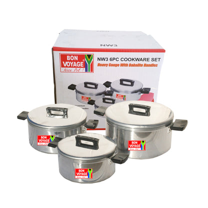 ZS - Bon Voyage - 6 Piece Pots Set Cookware Aluminium Stew Pan