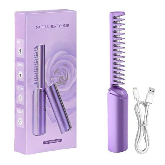 ZS Portable Rechargeable Travel Heat Comb on white background