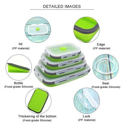 ZS - Collapsible Silicone Lunch Boxes - Set of Four