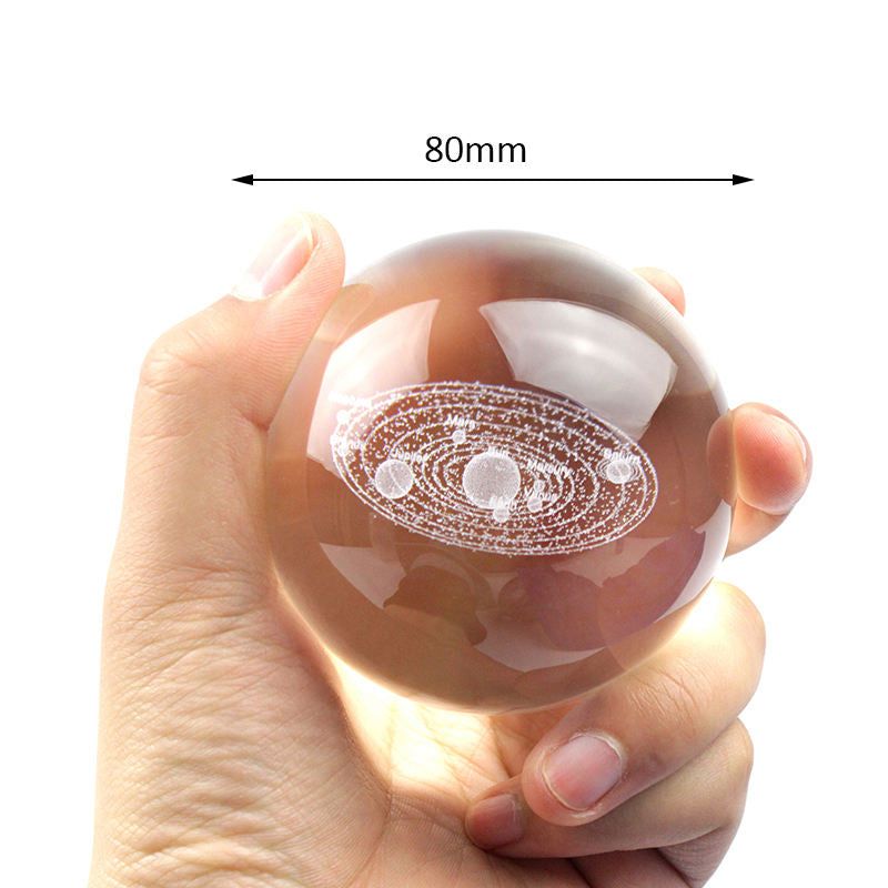 ZS - 8cm 3D Crystal Ball with Colour Changing Light Up Base
