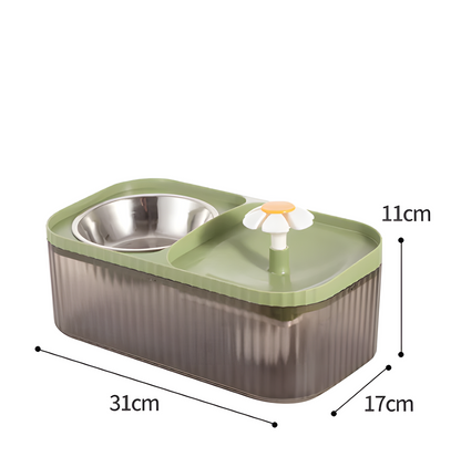 ZS - Automatic Cat Water Fountain,2-in-1 Cat Feeding & Watering Supplies