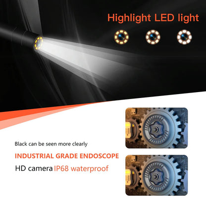 ZS - Multi-Purpose 8mm IP67 Waterproof 4.3 inch HD Portable Endoscope-Borescope Snake Tube Industrial Endoscope