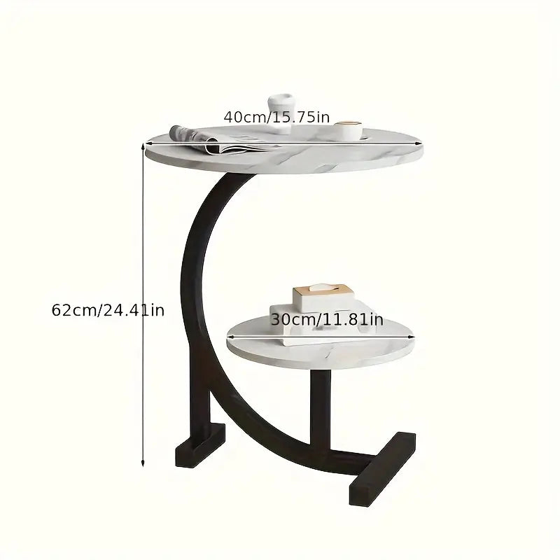 ZS - C-SHAPED 2 Tier Chic SIDE TABLE ROUND
