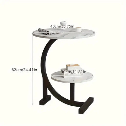 ZS - C-SHAPED 2 Tier Chic SIDE TABLE ROUND