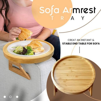 ZS - Bamboo Sofa Armrest Tray