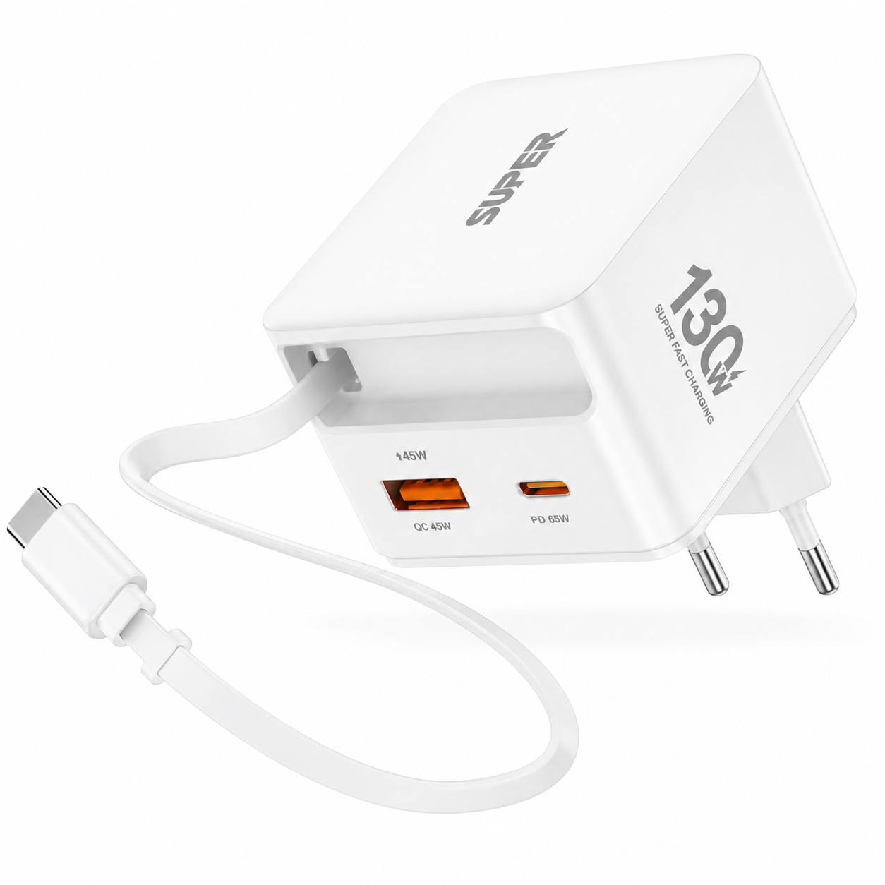 ZS - 130W Super Fast Charger – USB-C PD + USB-A