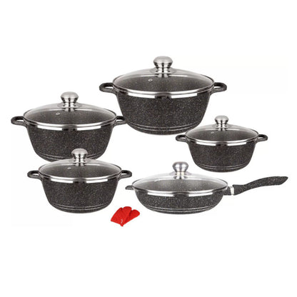 ZS - 12 Pieces Aluminum Granite Coating Non-Stick Cookware Set