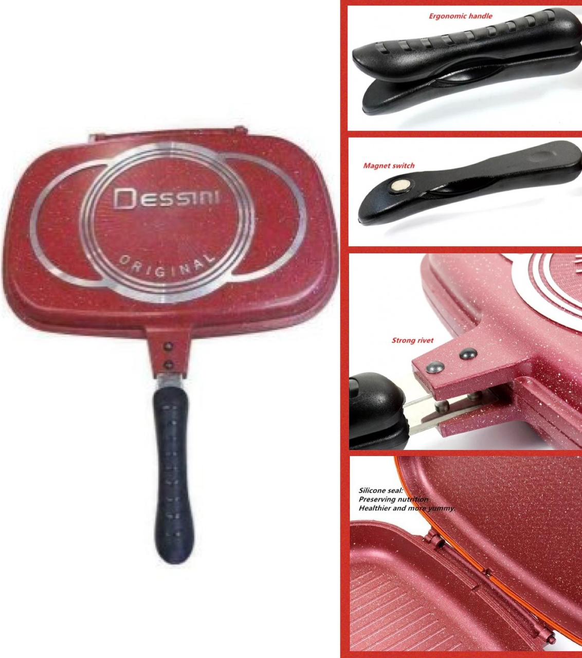 ZS - Dessini Fry Pan/Grill Pan 40cm - Red