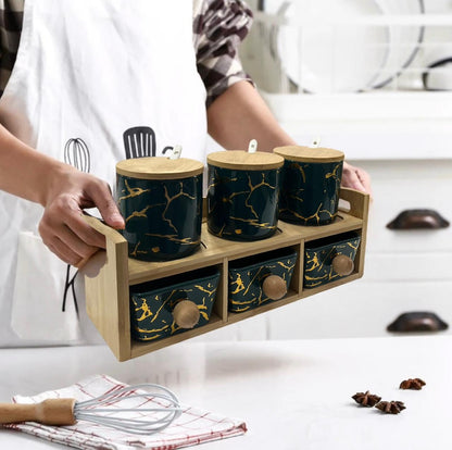 ZS - 6 Pieces Condiment/Seasoning Jar Set