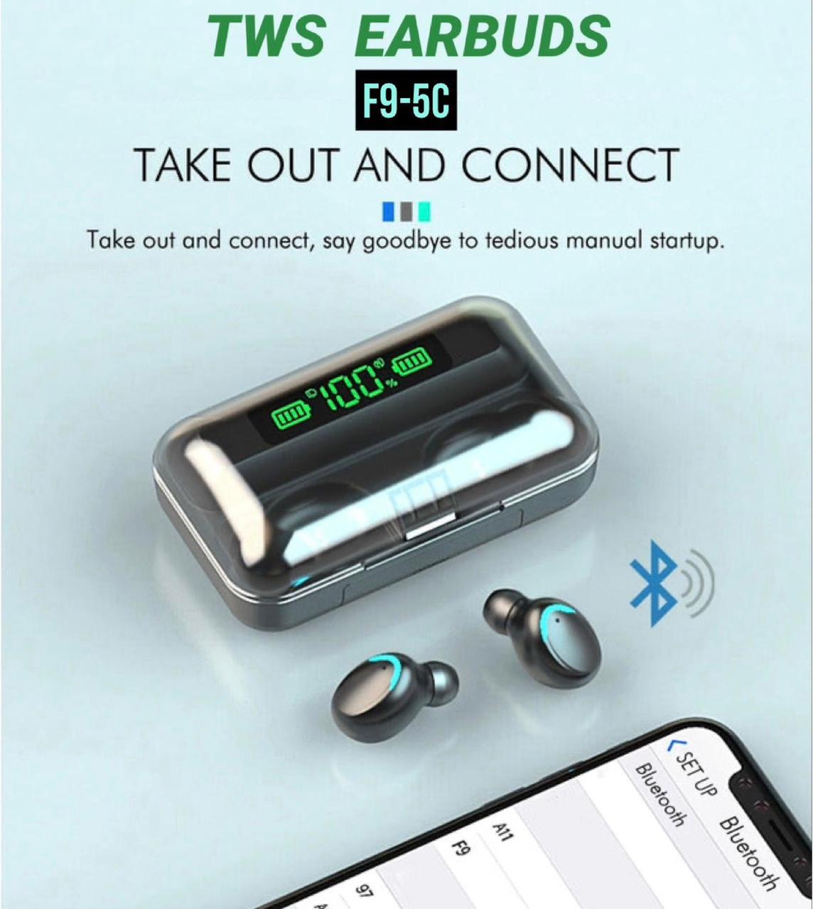 ZS - Wireless Earbuds With Power Bank F9-5C