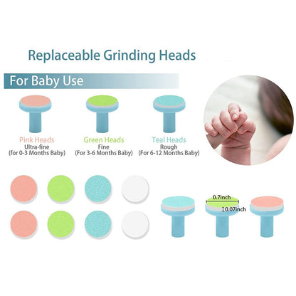 ZS - Baby Nail Trimmer Electric File Set with Light Replacement Heads