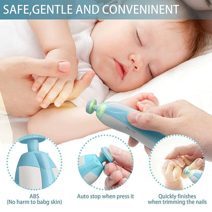 ZS - Baby Nail Trimmer Electric File Set with Light Replacement Heads