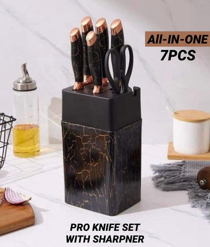 ZS - All in one Pro 7pcs Knife Set with Sharpener