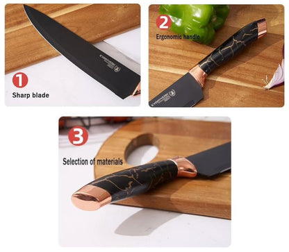 ZS - All in one Pro 7pcs Knife Set with Sharpener