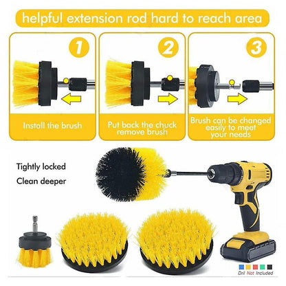ZS - Drill Brush Set Attachment Kit Pack of 3 - All Purpose Power Scrubber