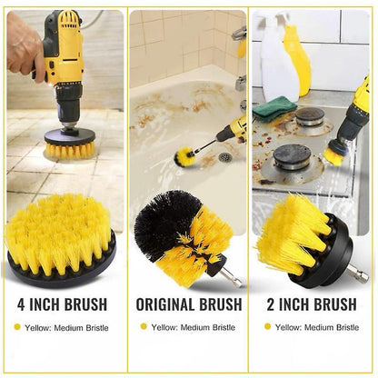 ZS - Drill Brush Set Attachment Kit Pack of 3 - All Purpose Power Scrubber