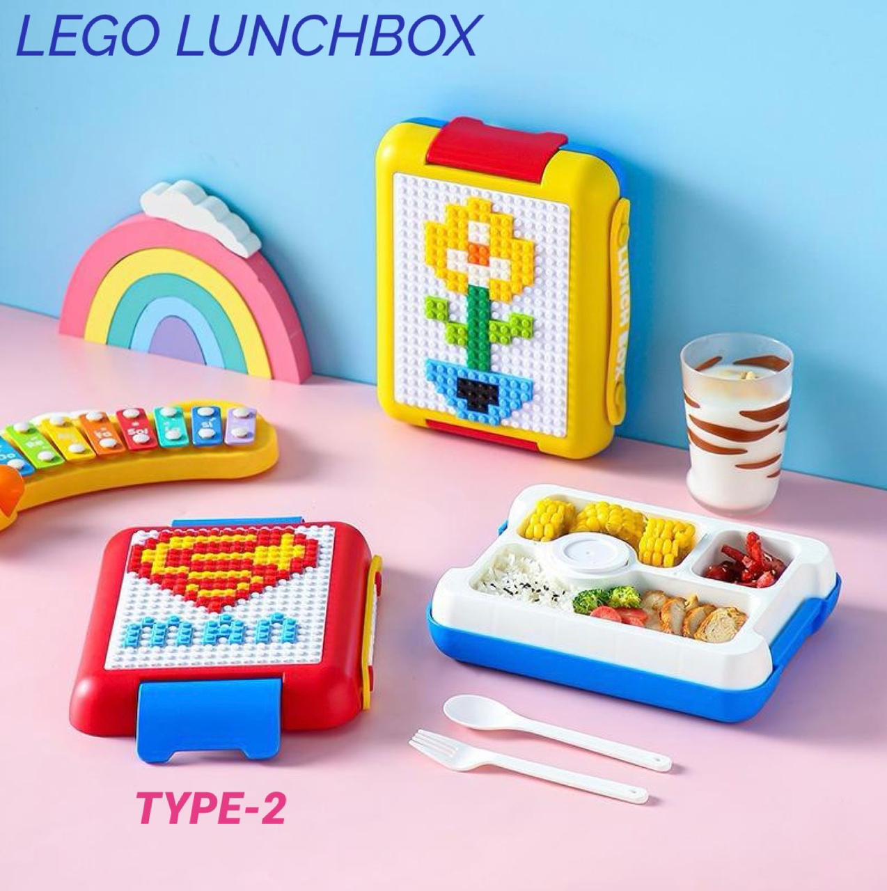 ZS - DIY Building Blocks Leakproof Microwave School Kids Lunch Box