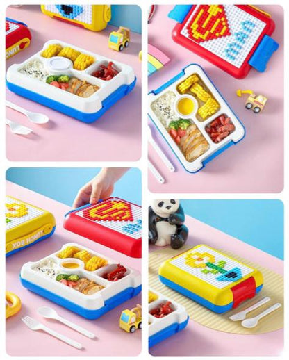 ZS - DIY Building Blocks Leakproof Microwave School Kids Lunch Box