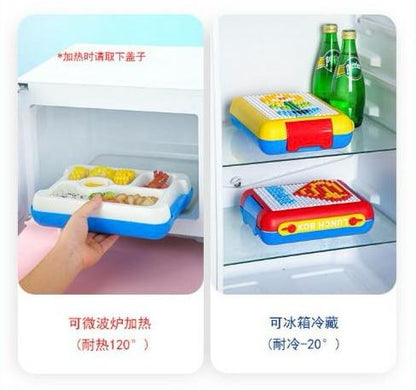 ZS - DIY Building Blocks Leakproof Microwave School Kids Lunch Box