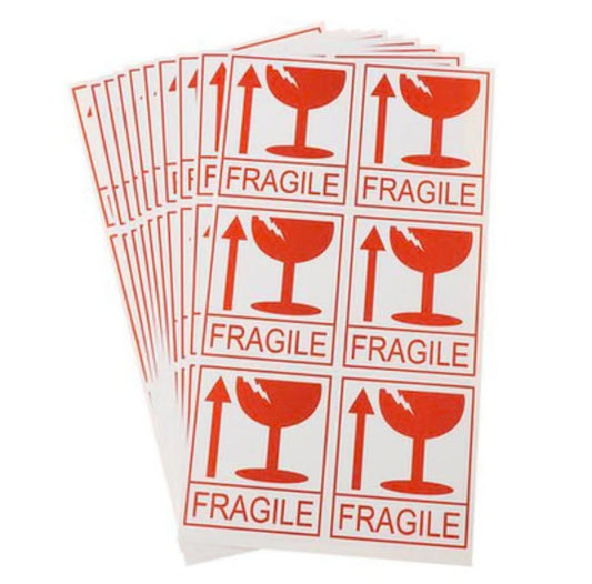 ZS - Fragile Sticker 8x7cm 200 Pack