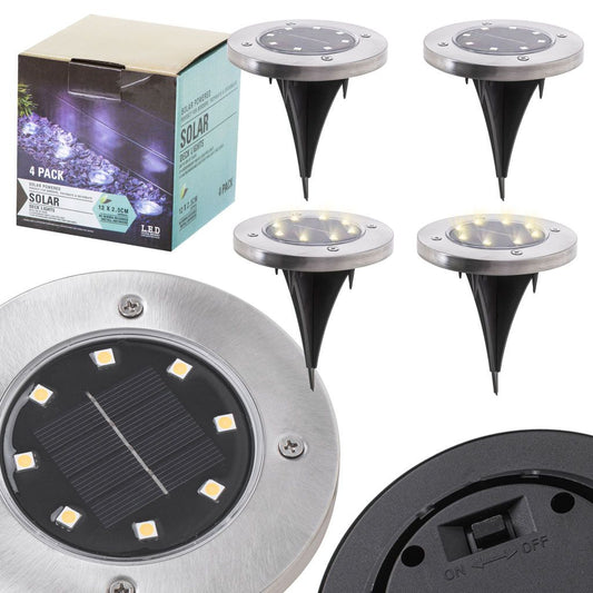 ZS  - 4PCS Solar Powered 8 LED Ground Light For Borders Driveway Pathways