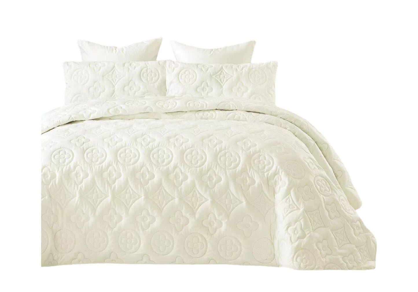 ZS - 5pcs Super King MOKKA Quilted Bedspread