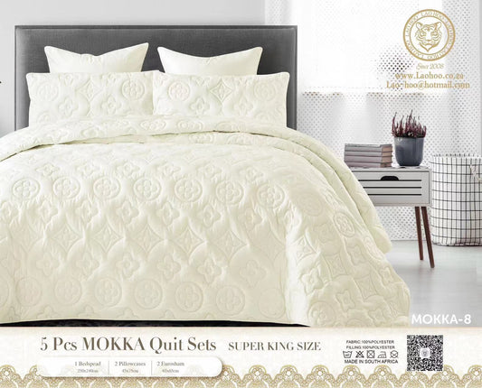 ZS - 5pcs Super King MOKKA Quilted Bedspread