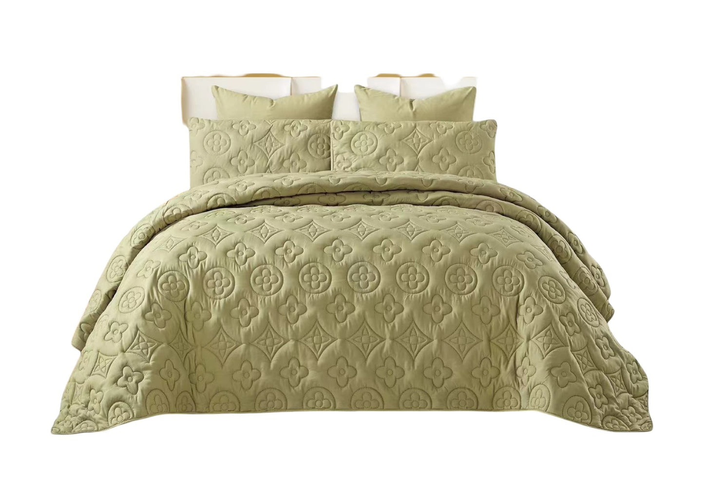 ZS - 5pcs Super King MOKKA Quilted Bedspread