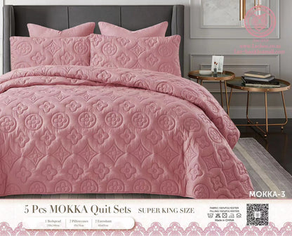 ZS - 5pcs Super King MOKKA Quilted Bedspread