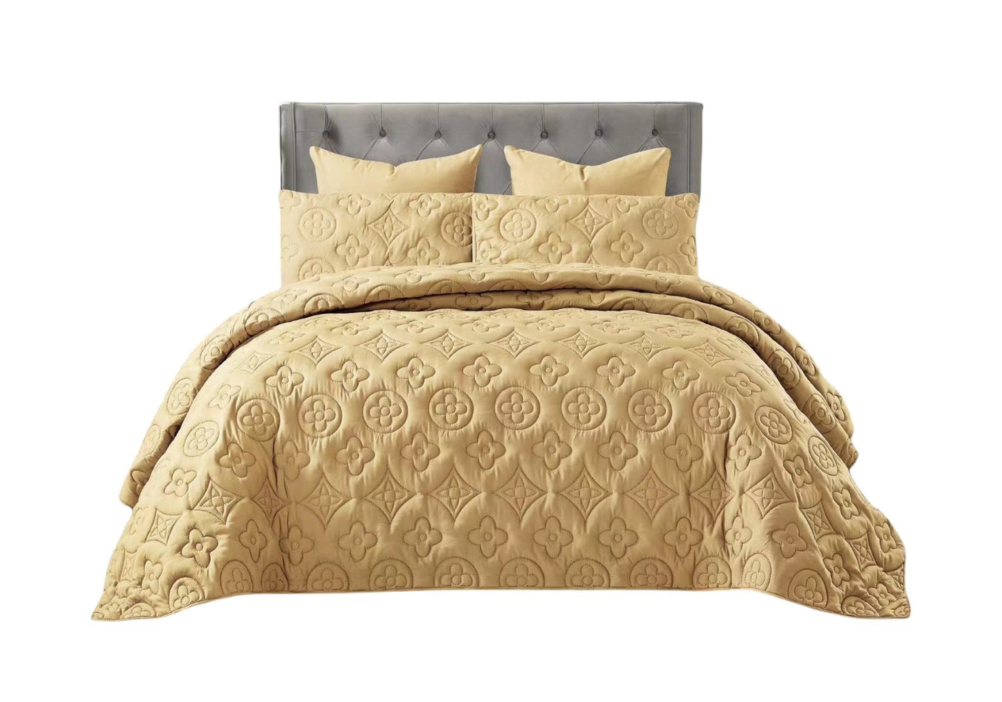 ZS - 5pcs Super King MOKKA Quilted Bedspread