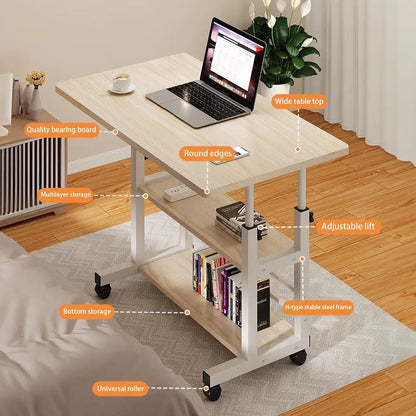 ZS - Laptop Desk with 2 Shelves - Height Adjustable