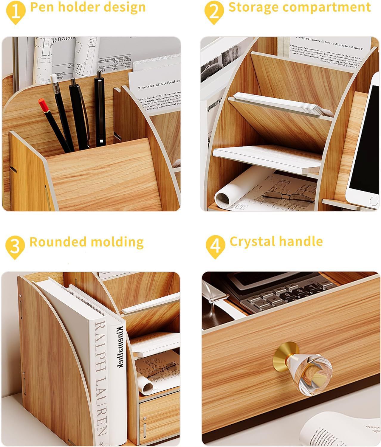 ZS - Multi-Functional Wooden Desktop Organizer