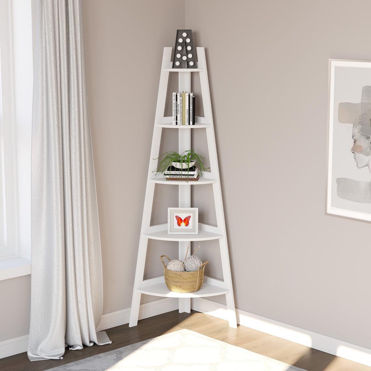 ZS - 5 Tier Freestanding Storage Corner Shelf for Home/Office