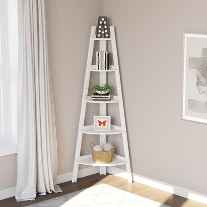 ZS - 5 Tier Freestanding Storage Corner Shelf for Home/Office