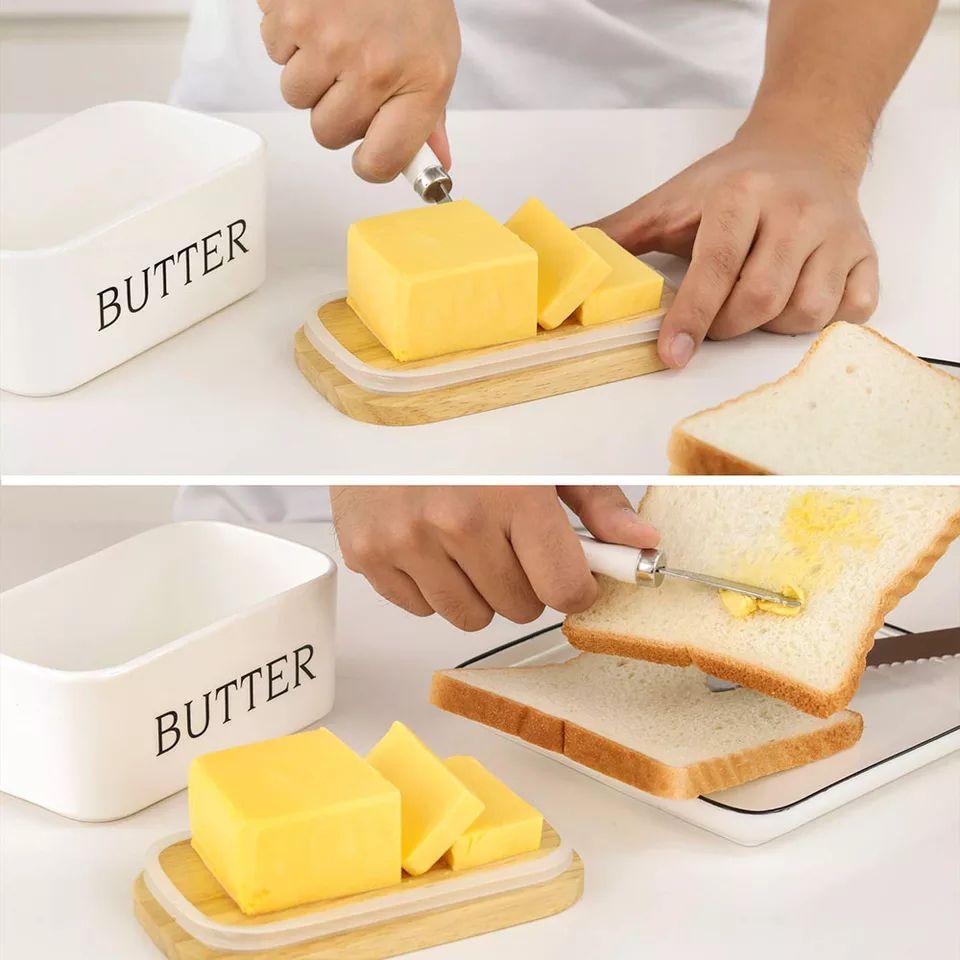 ZS - Ceramic Butter Jar with Butter Knife