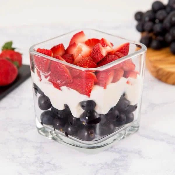 ZS - Square Glass Dessert Bowl Set 6pcs